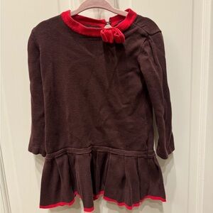 Baby Gap 2T Girls Brown & Red Sweater Dress